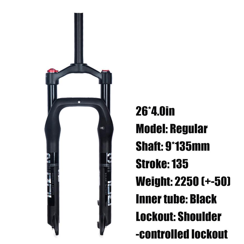 BOLANY Snow Bike Fork 20/26" Magnesium Alloy Air Fork 120mm Travel Shock Suspension 4.0 Fat Tire Fork Bike Accessories