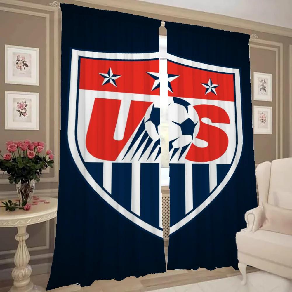 Window Kitchen Curtains for Living Room 2 Pieces Blackout Curtains Door Curtain USA N-national Team Bedroom Decoration Partition