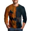 Men's Halloween Printed  Collar Three-Quarter Sleeve