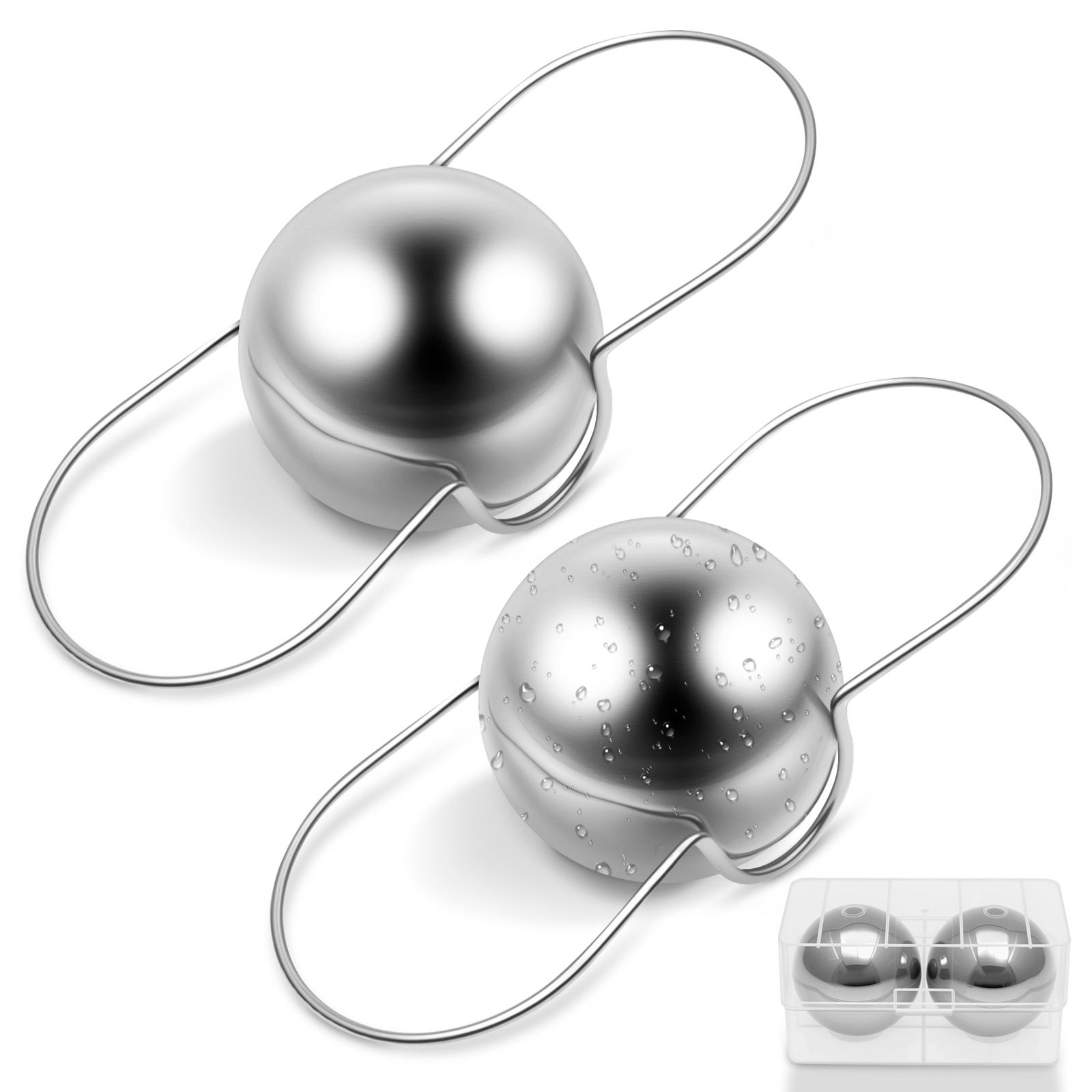 2Pcs Espresso Frozen Ball for Espresso, Stainless Steel Espresso Chilling Ball Espresso Cooler Espresso Machine Accessories серебряный