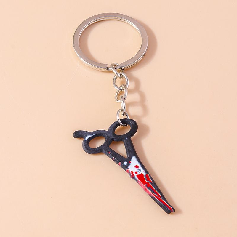 Bloody Resin Saw Knife Keychain Halloween Key Ring Pendants for Car Key Holder DIY Key Chain Jewelry Gift