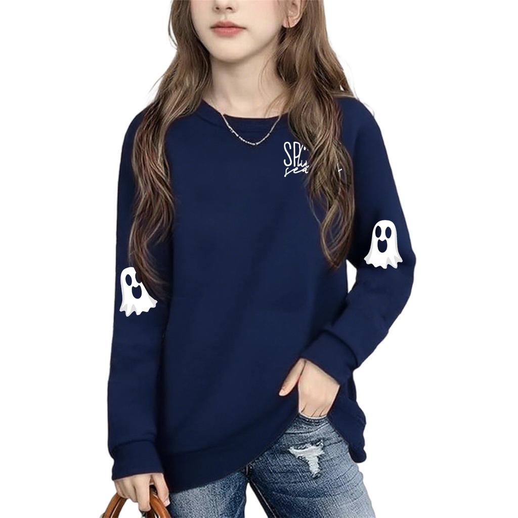 Boys Girls Child Fashion Daily Versatile Casual Crewneck Sweatshirts Daily Long Sleeve Patchwork Top Sweatshirts