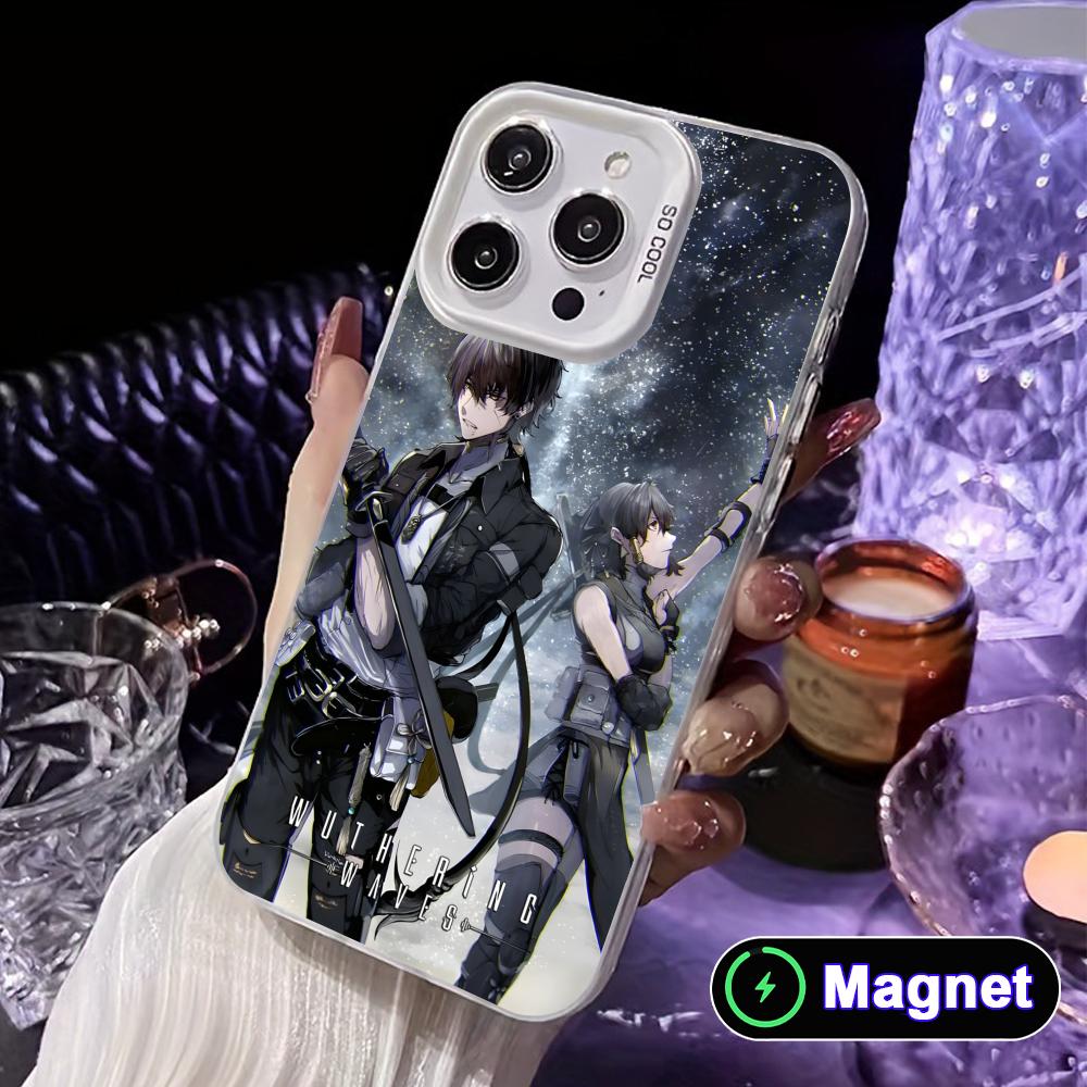 

Wuthering Waves Rover White Translucent MagSafe Mobile Phone Case for iPhone 17 16 15 14 13 12 11 X XR XS Air Pro Max Plus Cover iPhone 15 Pro Max