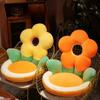 New Cartoon Cushion Semi-Enclosed Backrest Buttock Cushion Office Chair Cushion Waist Support Flower Futon Floor Mat