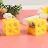 Sensory Fingertip Toy Cheese Squeeze Cube Block, Fidget Toys Stress Ball for Relief Adults & Teens