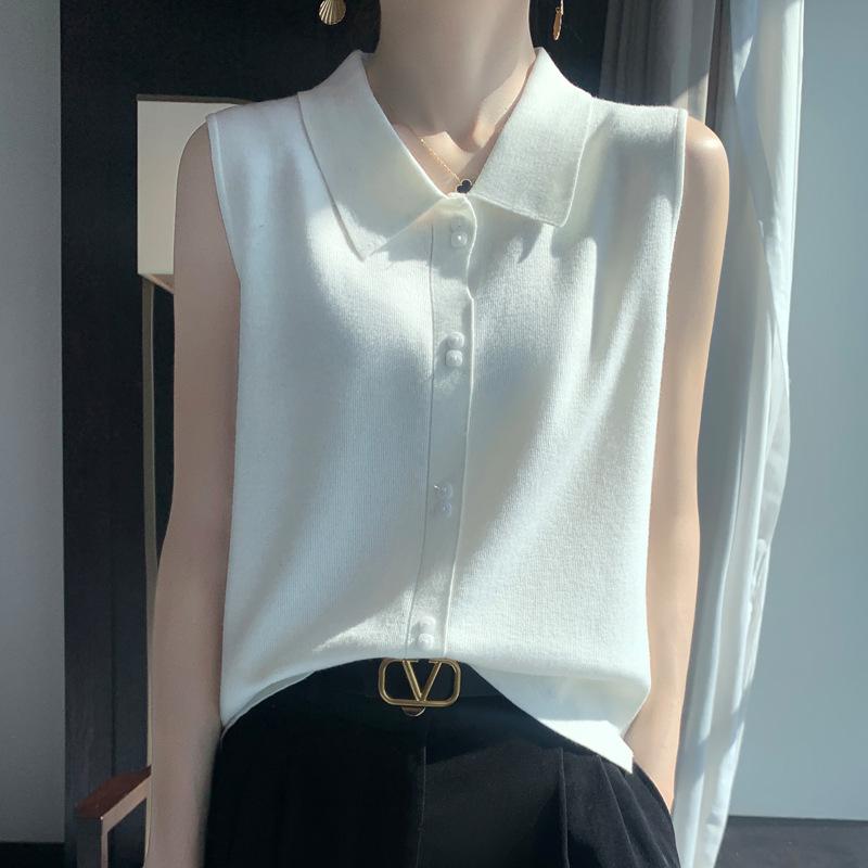 New Autumn Lady Style Private Wear Lady Cardigan Thin POLO Collar Regular Sweater Women's Knitwear