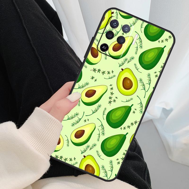 Avocado-Muster-Hülle für Oppo A96 A76 A16 A60 A98 A58 A78 A18 A38 A80 A40 A77 A57 A17 A74 A54 A94 A15 A5 Pro
