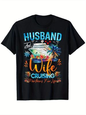 Matching Couple Shirt Husband Wife Cruising 2025 Tee Cruise T-Shirt, Suitable Fo