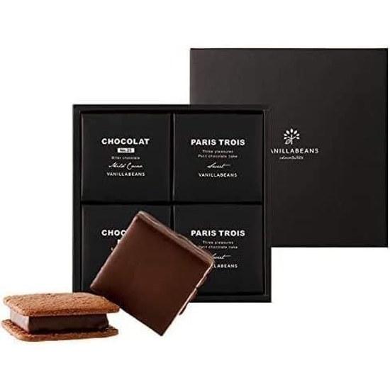 VANILLABEANS Chocolate Set Paris Trope (4 pieces) Mothers Day Gift Confectionery (with tote bag individual packaging) Assortment Box Return Present