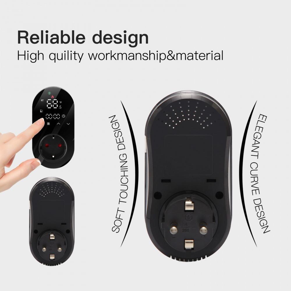 Tuya Smart WiFi LED Thermostat EU Plug Timer Outlet Heating And Cooling Mode 16A APP Remote Control Work With Alexa Google Home