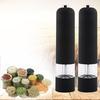 Automatic Electric Pepper and Salt Grinder Battery Operated One Hand Spice Mill with LED Light Adjustable Grind for Kitchen BBQ