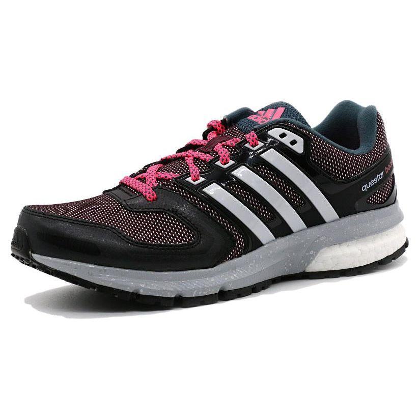 Adidas Cushioning Low-Top Running Shoes Women Sneakers Black Pink S31667