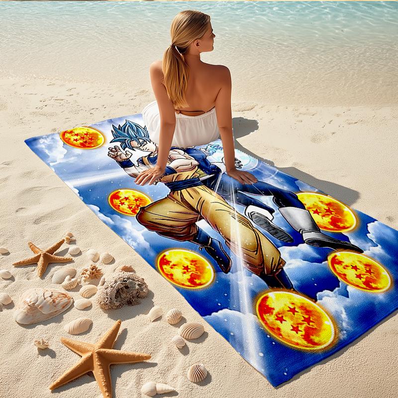 1Pc Dragon Ball Heroes Saiyans Action Beach Towel Quick Dry Multiuse For Beach Pool Gym Yoga Home Travel Christmas Halloween Xmas Gift G1322