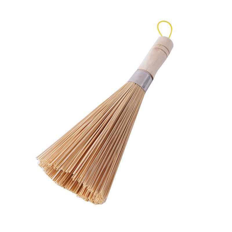 Bamboo Flat-Head Pot Scrubbing Brush: Kitchen & Household Cleaning Tool