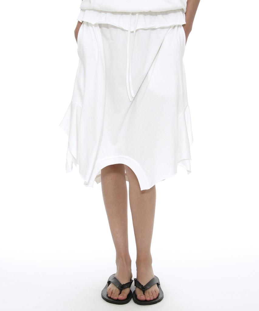 Partimento Woman Reverse T-Shirt Midi Skirt_White
