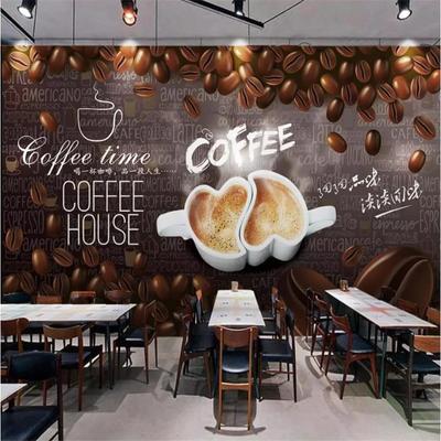 Wallpaper 3d Photo Mural Hand-Painted Coffee Decorative Painting Background Wall Mural 3d Wallpaper