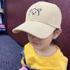 1Pc Children Solid Color Baseball Cap Baby Sun Hats Kids Cotton Breathable Hat Boys Girls Adjustable Caps Cute Bear Embroidered
