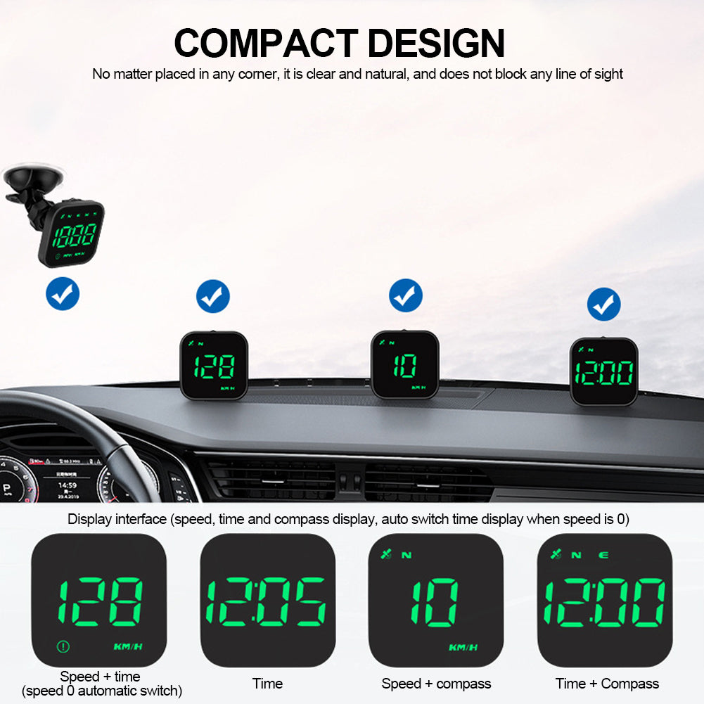 Universal Digital Car HUD Head Up Display GPS Speedometer Gauges Compass USB Port Compass Speed Meter For Car Pickup Trucks