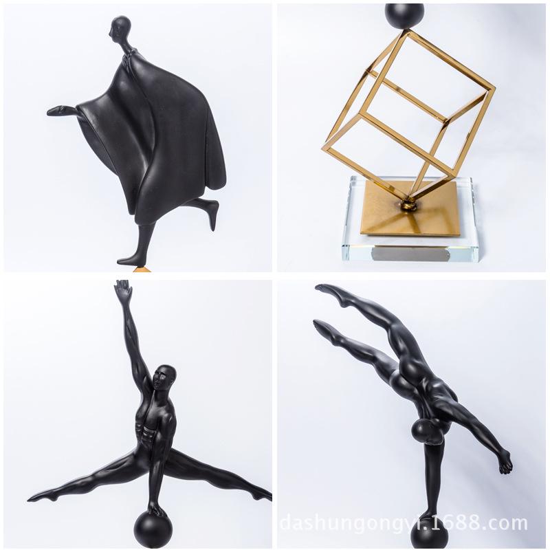 Modern Minimalist Creative Gymnastics Figure Decoration Room Geometric Wrought Iron Ornament