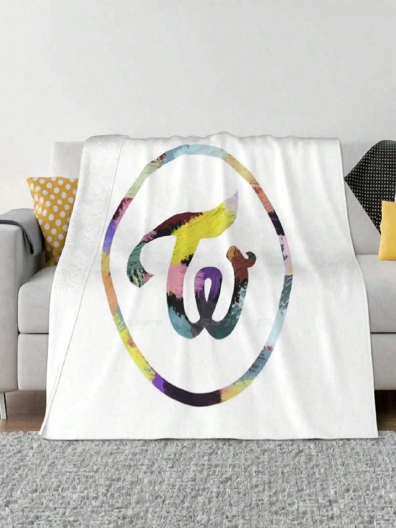 Мягкий плед с логотипом Twice, декор для дома, постельное белье, логотип Twice, Twice Kpop, группа Twice, корейский Twice, Twice Наён, Twice 75X95CM