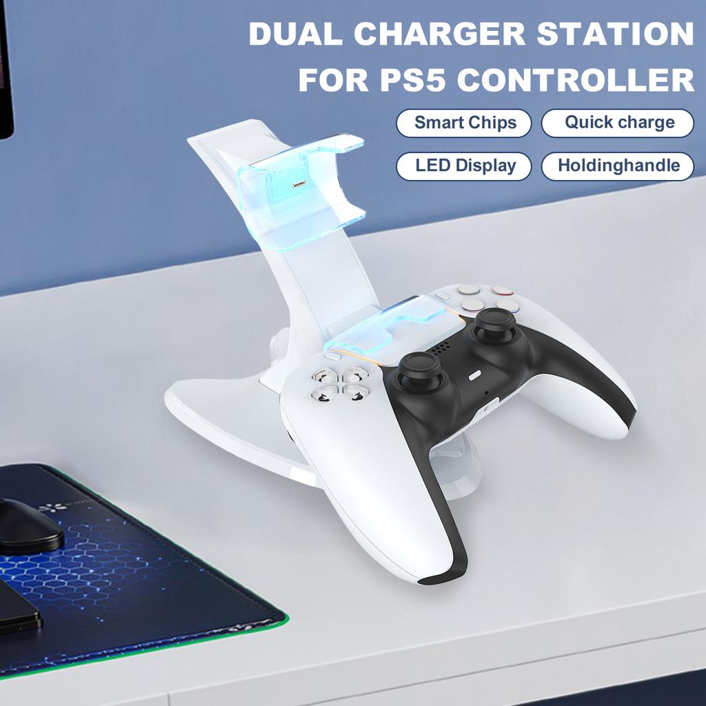 For PS5 Controller Dock Charger Dual Controller Charger Stand Base Wireless Joy-stick Charging Dock Holder For PS5 Accessories