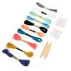 30pcs Weaving Cards Practical White Tablet Weaving Cards with Shuttles Embroidery Threads for DIY