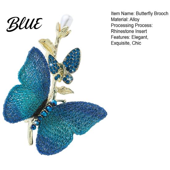 Unique Brooch Design Rhinestone Butterfly for Women Faux Pearl Insect