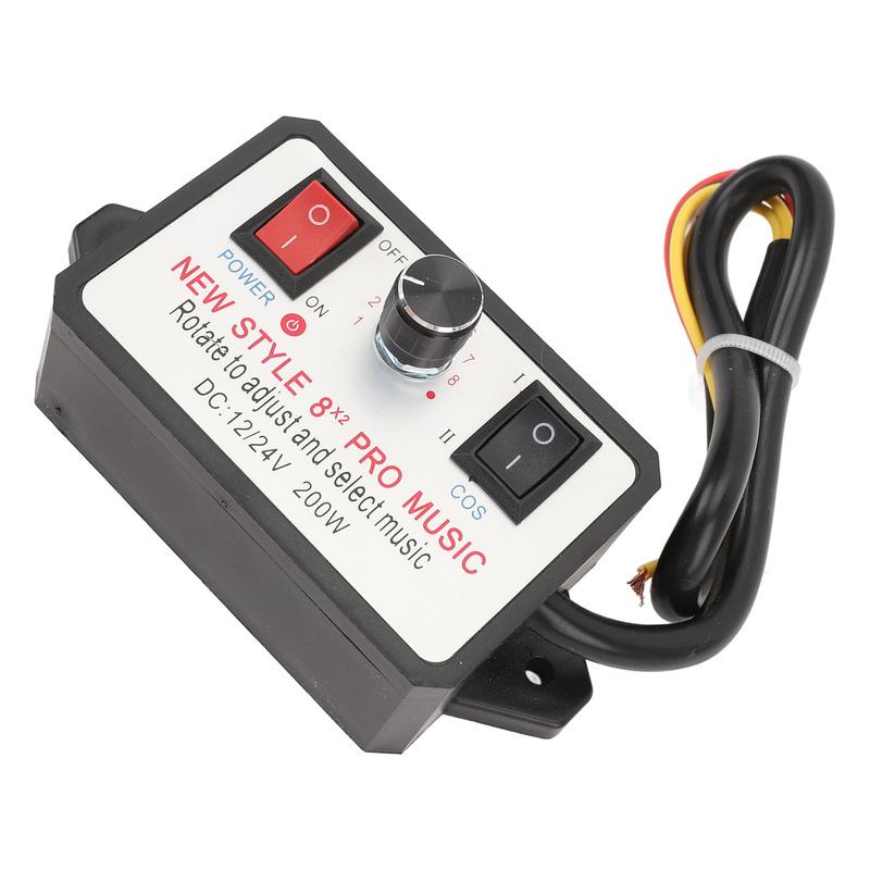 Car Horn Controller 16 Sound Effect Adjustable DC 12V 24V Dual Tone Car Horn Controller Unit for Motorcycles Cars Vans Yachts