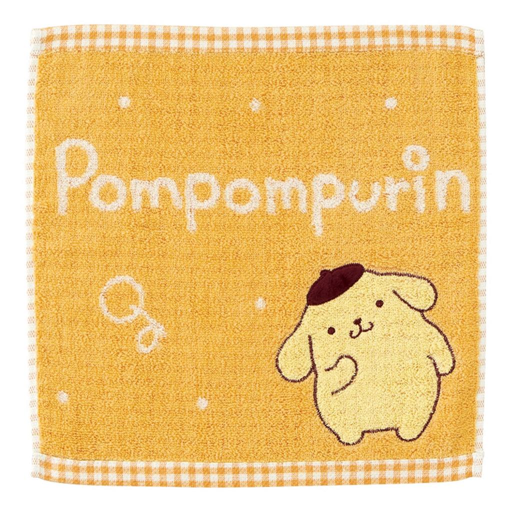 Marushin Carry Sanrio Pompompurin Cute 30x30cm Towel/Hand Towel, Beret, (Product Number 3005061400)