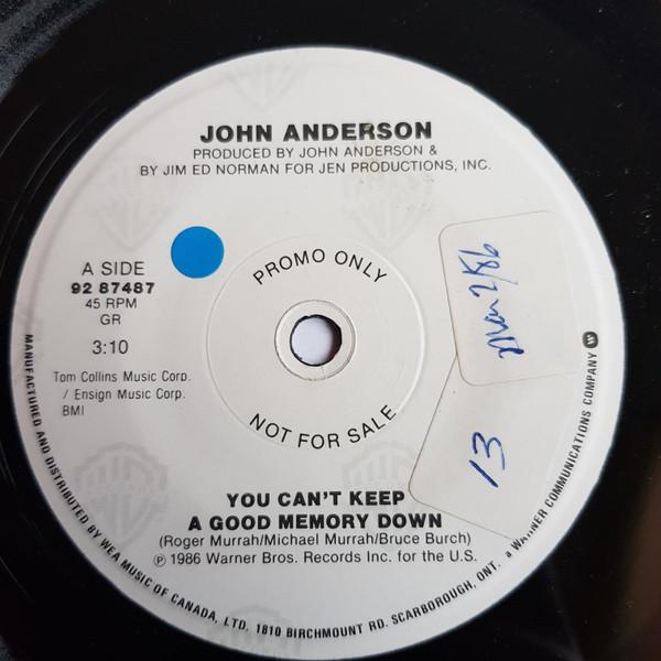 

7-дюймовая пластинка JOHN ANDERSON You Cant Keep A Good Memory Down 9287487 Warner Bros. Канада 1986 СтранаНародный Использованные
