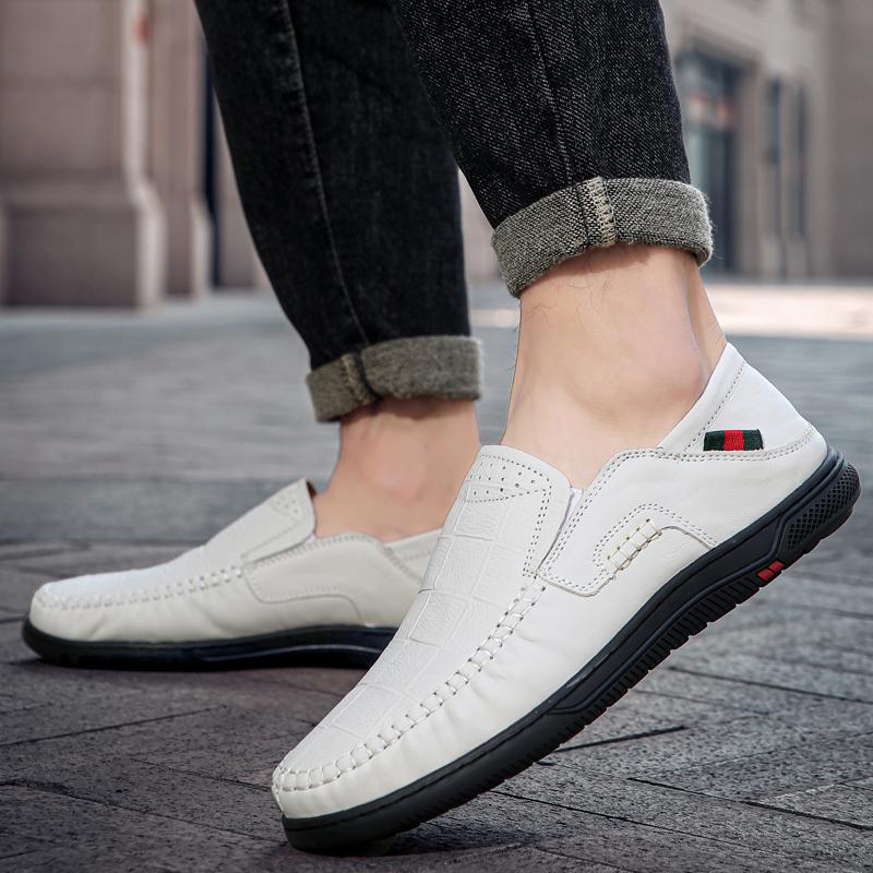 Men's Casual Leather Shoes Business Loafers Moccasin Breathable Slip On Boat Soft Driving Shoes