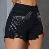 Women's Color Jeans Stretch Slim Fit Distressed Denim Shorts