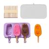 Kids Cartoon Shape Popsicle Molds Food-Grade Silicone Reusable Sticks Non-Stick Design Easy Release Ice Cream Mold