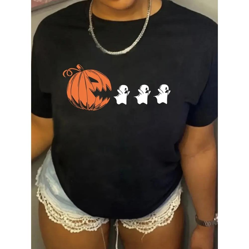 Halloween ghost print street wear T-shirt Harajuku clothing fashion T-shirt short sleeved summer T-shirt casual women's top