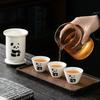 Cartoon Panda Tea Set Cute Chinese Congou Tea Set Ceramic Cups Ceramic Teapot  Outdoor Camping