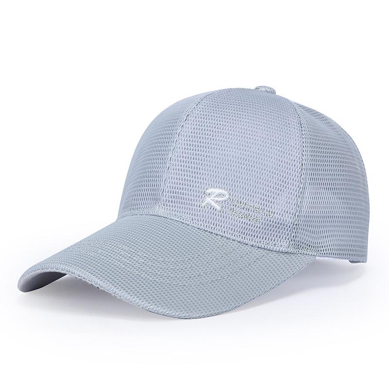 Breathable Baseball Cap Men s Sunscreen Cap Outdoor Sports Mesh Cap светло-серый