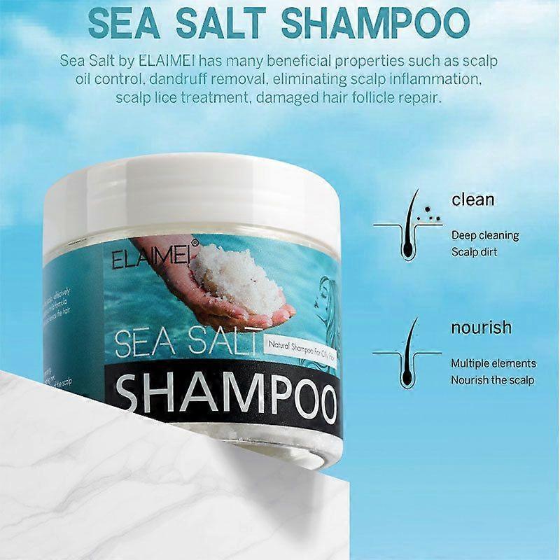 Sea Salt Shampoo, 200g Refreshing Anti-Dandruff Shampoo with Oil Control, Cleansing Natural Sea Salt Shampoo for the Scalp of Men and Women, Nourishin