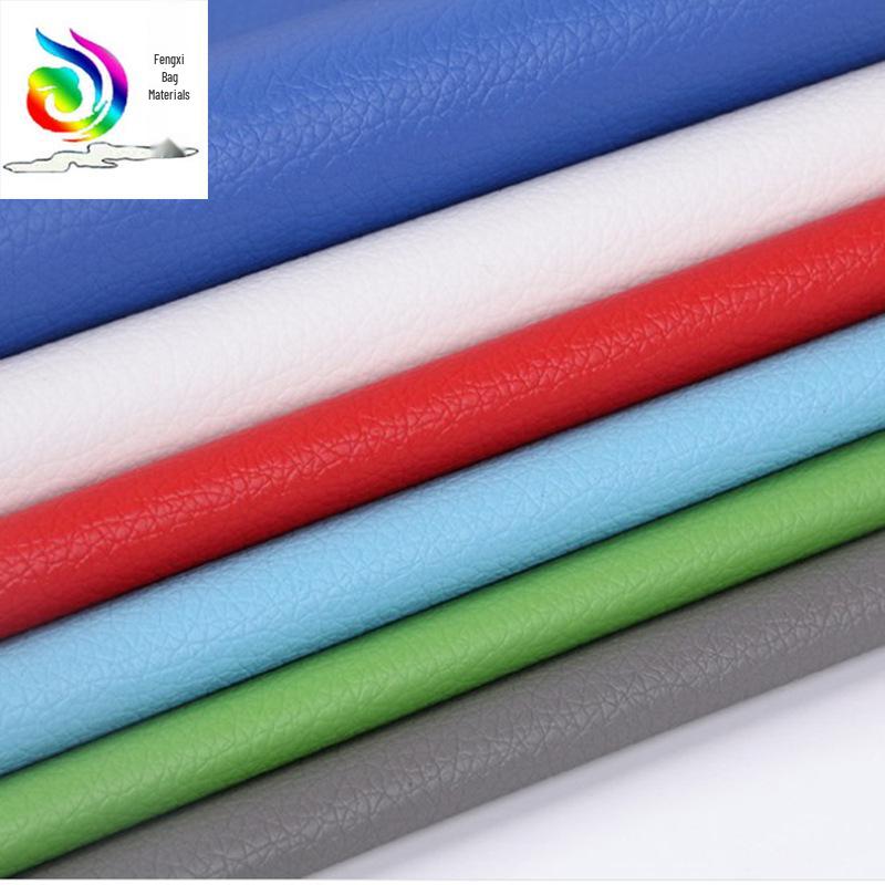 Pearlescent Litchi Grain Soft and Hard Pack Faux Leather Fabric with Wool Backing for Car Interior