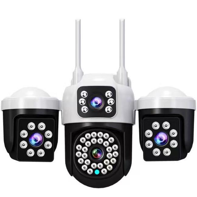 V380 Wireless Home WiFi Camera with Three-Lens, Three-Screen Mobile Remote Monitoring