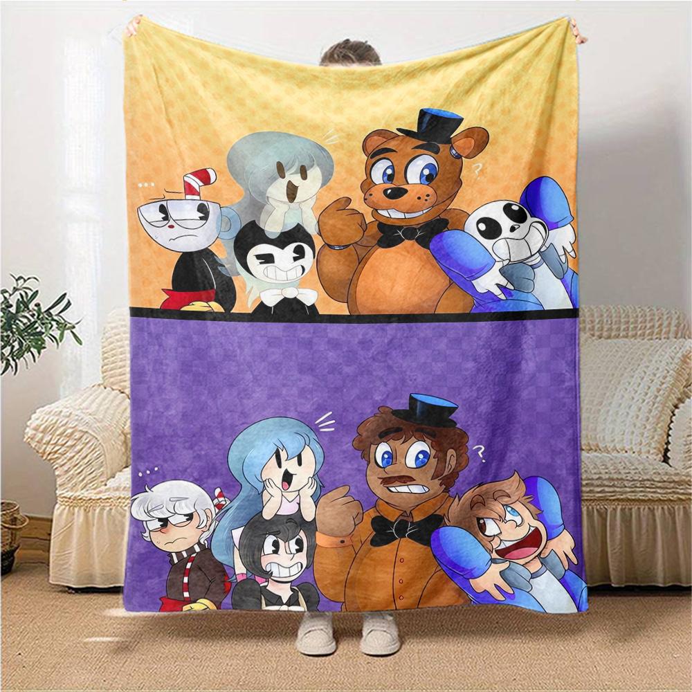 1Pc Fnaf Horror Night Poster Blanket For Couch Bed Plush Cozy Fuzzy Blanket Super Soft Warm Blankets For Fall And Winter 0918219