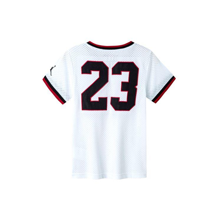 Jordan Logo Digital V-Neck Short Sleeve T-Shirt Kids Tops Pure-White JD2222115GS-002