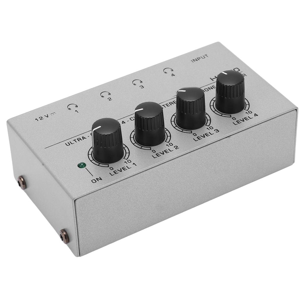 4 Channel Headphone Amplifier Stereo Earphone Splitter with Power Adapter