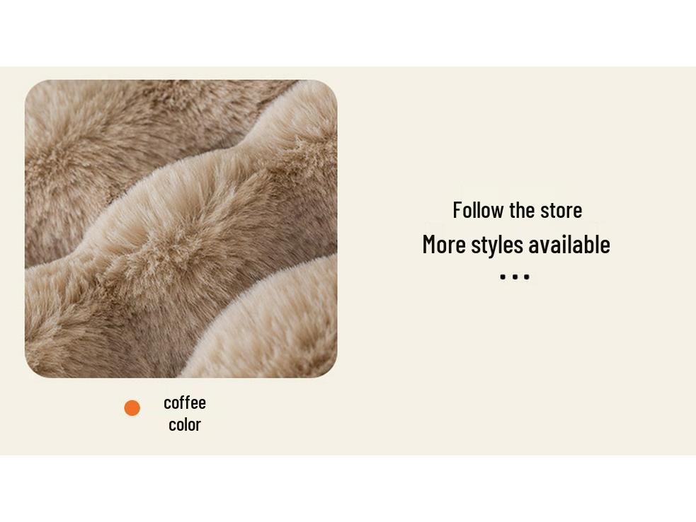 Rabbit Plush Thickened Non-Slip Winter Sofa Cushion Cover