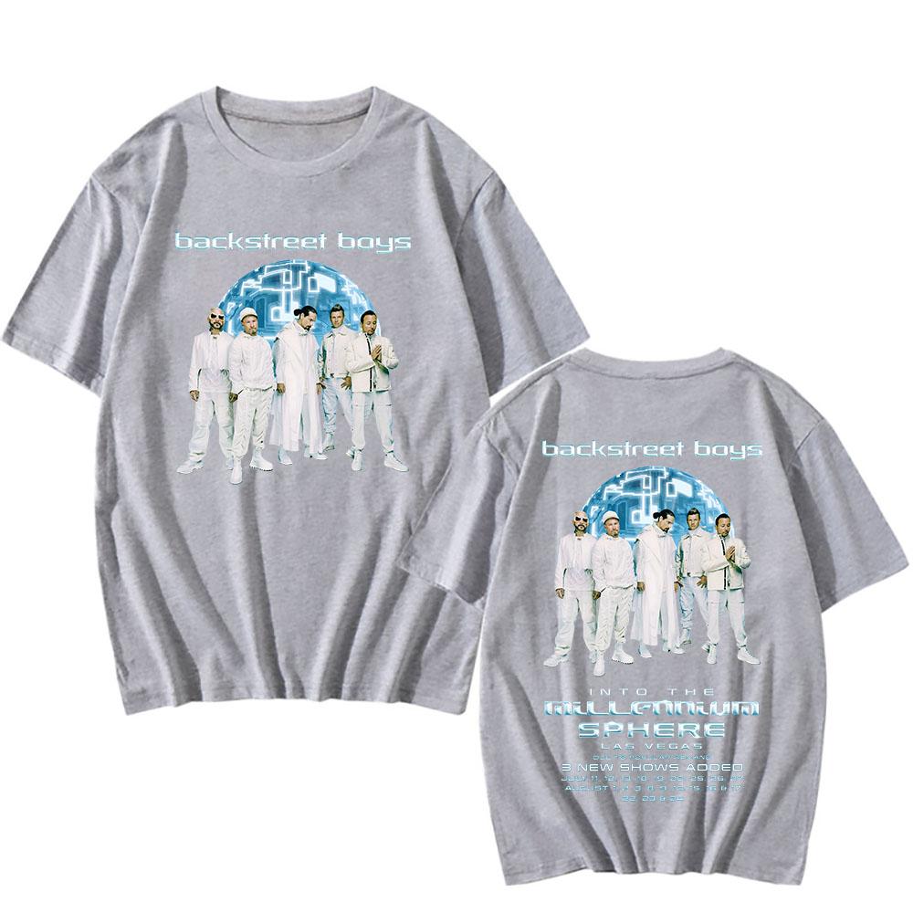 

Backstreet Boys Into The Millennium Tour 2026 Футболка З Коротким Рукавом Літня Чоловіча Футболка Модна Футболка З Принтом Гурту Унісекс Футболки M сірий