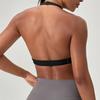 Top Corto Sportivo da Donna con Scollo all'Americana e Profonda Scollatura a V, Senza Ferretto, Tessuto Morbido, Reggiseno Sportivo per Yoga, Allenamento, Fitness, Esercizio
