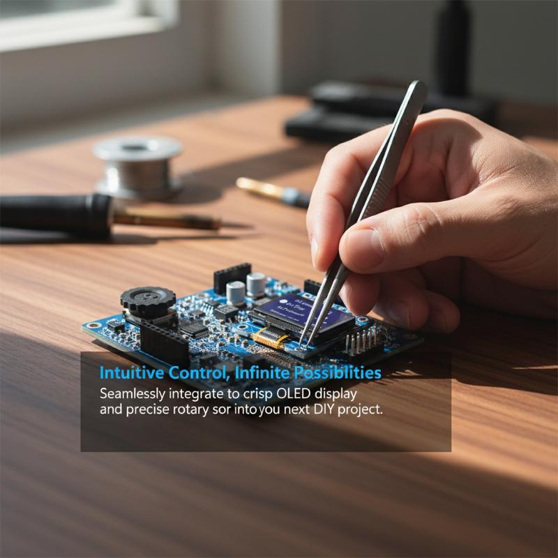 0.96 Inch OLED Screen SSD1306 Module Set With EC11 Rotary Encoder for Industrial Equipment Custom Control Interface