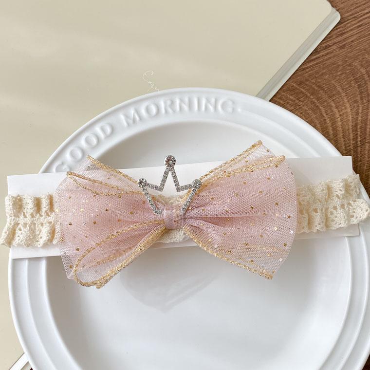 Korean Style Rhinestone Bow Baby Headband - Versatile, Non-Tightening Princess Hair Accessory