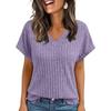 Summer Tops Women's Short Sleeve Casual V Neck Pullover T-Shirt