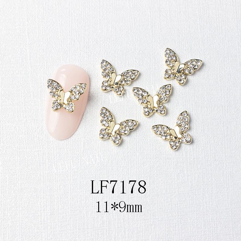 3D Metal Butterfly Nail Art Decorations with Mini Rhinestones