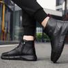 Men's Fashion High Top Leather Ankle Boots Men Autumn Winter Trends Black Flats Botas Outdoor Man Comfortable Casual Sneakers